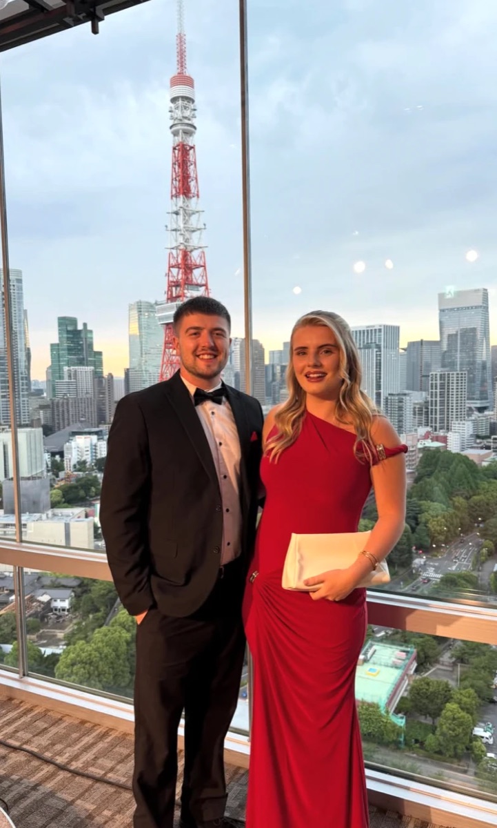 Matthew and Romany dressed for an evening in Tokyo