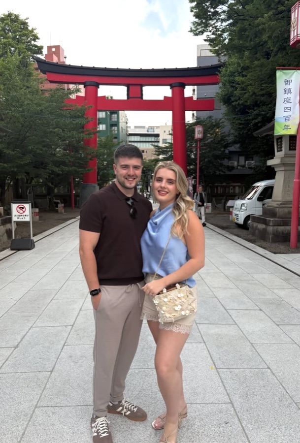 Matthew and Romany at a shrine in Japan